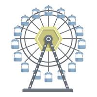 bunt Illustration von ein Ferris Rad mit Blau Kabinen auf ein Weiß Hintergrund vektor