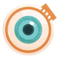 hell farbig Illustration von ein stilisiert Mensch Auge, perfekt zum lehrreich Grafik vektor