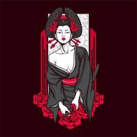 tolle Samurai-Geisha vektor