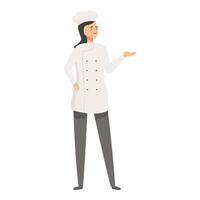 zuversichtlich weiblich Koch Karikatur Charakter vektor