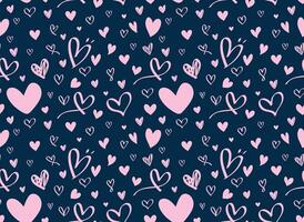 tryckt kärlek hjärta sömlös mönster illustration. söt romantisk rosa hjärtan bakgrund skriva ut. hjärtans dag Semester bakgrund textur, romantisk bröllop design. vektor