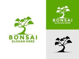 Bonsai Pflanze Baum Logo Symbol Design Vorlage, Bonsai Logo Design Silhouette, vektor