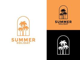 Sommer- Urlaub Logo Symbol, Sommer- Strand Logo Design Vorlage vektor