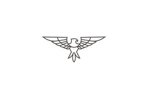 stark eagle hawk falk fågel monogram linje kontur logo design vektor