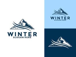 Berg Winter Logo , abstrakt Natur oder draussen Berg Logo Vorlage vektor