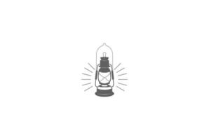 Vintage Retro-Ölsturmlampe für Campbergbau-Logo-Design-Vektor vektor