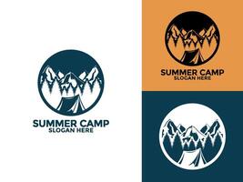 Camping und draussen Abenteuer retro Logo Design. großartig zum Hemden, Aufkleber, Logos und andere Verwendet vektor