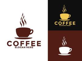 Kaffee heiß trinken Logo , Cafe Logo Design Vorlage vektor