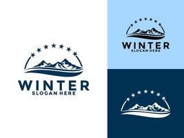 Berg Winter Logo , abstrakt Natur oder draussen Berg Logo Vorlage vektor