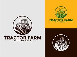 Traktor Bauernhof Logo , Traktor Maschine Logo Design Vorlage vektor