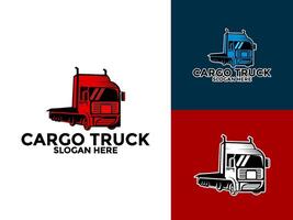 lastbil logotyp , premie lastbil företag eller lastbil logistik och leverans logotyp design mall vektor