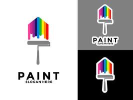 Gemälde Dienstleistungen Logo , bunt Zuhause Farbe Logo Symbol Vorlage vektor