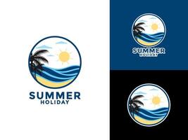 Sommer- Urlaub Logo Symbol, Sommer- Strand Logo Design Vorlage vektor