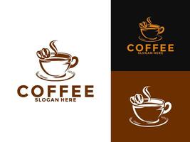 Kaffee heiß trinken Logo , Cafe Logo Design Vorlage vektor