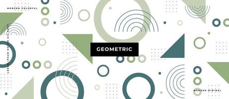 Pastellfarbener Memphis-Musterstil. geometrischer minimaler Kreis, Dreieck, Linie, Punkt auf weißem, einfarbigem Hintergrund. vektor