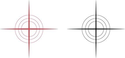 Gewehr Sicht Fadenkreuze bullseye isoliert. Fadenkreuz und Sicht Symbol. Scharfschütze Gewehr Ziel Symbol. Zielen zu bullseye Zeichen Symbol. Ziel Ziel Symbol. Fokus Mauszeiger Stier Auge Kennzeichen vektor