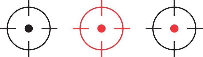 Gewehr Sicht Fadenkreuze bullseye isoliert. Fadenkreuz und Sicht Symbol. Scharfschütze Gewehr Ziel Symbol. Zielen zu bullseye Zeichen Symbol. Ziel Ziel Symbol. Fokus Mauszeiger Stier Auge Kennzeichen vektor