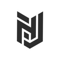 NJ Brief Logo, NJ Alphabet Logo, Initialen Logo vektor