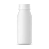 realistisch Joghurt Flasche spotten oben vektor