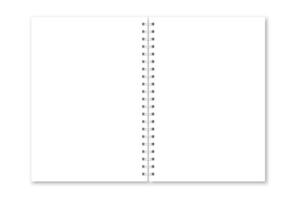 realistisk öppnad anteckningsbok omslag. vektor