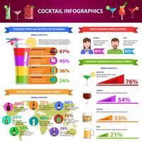 Cocktail Infografiken gesetzt vektor
