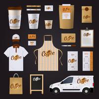 Kaffe Corporate Identity Design Set vektor