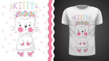 Ziemlich kittty Idee für Druckt-shirt vektor