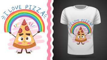 Nette Pizza - Idee für Druckt-shirt vektor