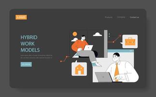 Hybrid Arbeit Modelle Illustration vektor