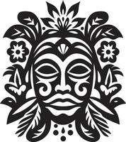 ozeanisch Königin Stammes- Frau schwarz Perle Schönheit hawaiisch Frau Symbol vektor