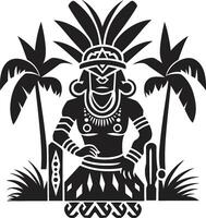 Insel Charme hawaiisch Frau im schwarz polynesisch Stolz Stammes- Frau Symbol vektor