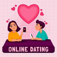 Online-Dating-Konzept vektor