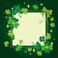 St. Patrick's Day Hintergrund mit flachem Klee vektor