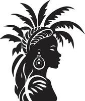 Stammes- Erbe schwarz Hawaii Stammes- Frau Symbol Tiki Eleganz Stammes- Frau ic vektor