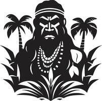 Pazifik Schönheit hawaiisch Frau im schwarz Stammes- Erbe hawaiisch Frau Symbol vektor