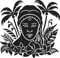 ozeanisch Opulenz Stammes- Frau Symbol Tiki Schätze hawaiisch Frau Grafik Element vektor