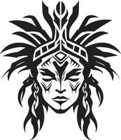 Stammes- Wesen Hawaii Frau Tiki Geist schwarz Stammes- Frau vektor