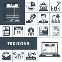 Steuer und Gebühren flache Icon Set vektor