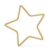 realistisch metallisch golden fünf spitz Gliederung Star dekorativ Zier Design 3d Vorlage vektor