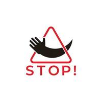 Dreieck Stop Handzeichen Symbol Symbol Vektor