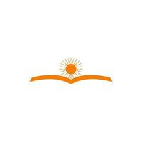geometrisk soluppgång bok form utbildning symbol logotyp vektor