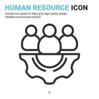 Human Ressource Symbol Vektor mit Umriss-Stil auf weißem Hintergrund. Vektor-Illustration Geschäftsmann Zeichen Symbol Symbol Konzept für Business, Finanzen, Industrie, Unternehmen, Web und Projekt