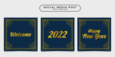 2022 gott nytt år inläggsdesignmall för sociala medier för banner, affisch, reklam etc. vektor
