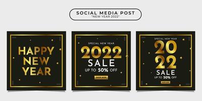 2022 Frohes neues Jahr Social Media Post Design Vorlagensammlung für Banner, Poster, Werbung usw. vektor