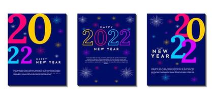 kreativ konceptuppsättning av nyår 2022 bakgrund. mycket lämplig för affischer, banderoller, omslag, kort, inlägg på sociala medier etc. vektor