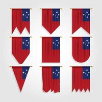 Samoa-Flagge in verschiedenen Formen, Flagge von Samoa in verschiedenen Formen vektor