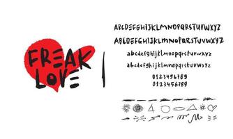 freak liebe alphabet vektor