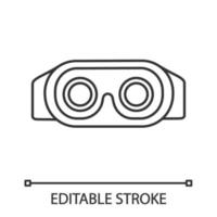 VR-Headset Innenansicht lineares Symbol. dünne Linie Abbildung. Virtual-Reality-Maskenset. 3D-VR-Brille, Schutzbrille. Kontursymbol. Vektor isolierte Umrisszeichnung. bearbeitbarer Strich