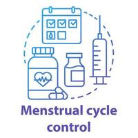 menstruationscykel kontroll blå gradient koncept ikon. hormonbehandling idé tunn linje illustration. kvinnlig sjukvård. kvinnligt reproduktionssystem, fertilitet. vektor isolerade konturritning