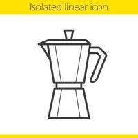 moka pott linjär ikon. klassisk kaffebryggare tunn linje illustration. mockakruka kontursymbol. vektor isolerade konturritning